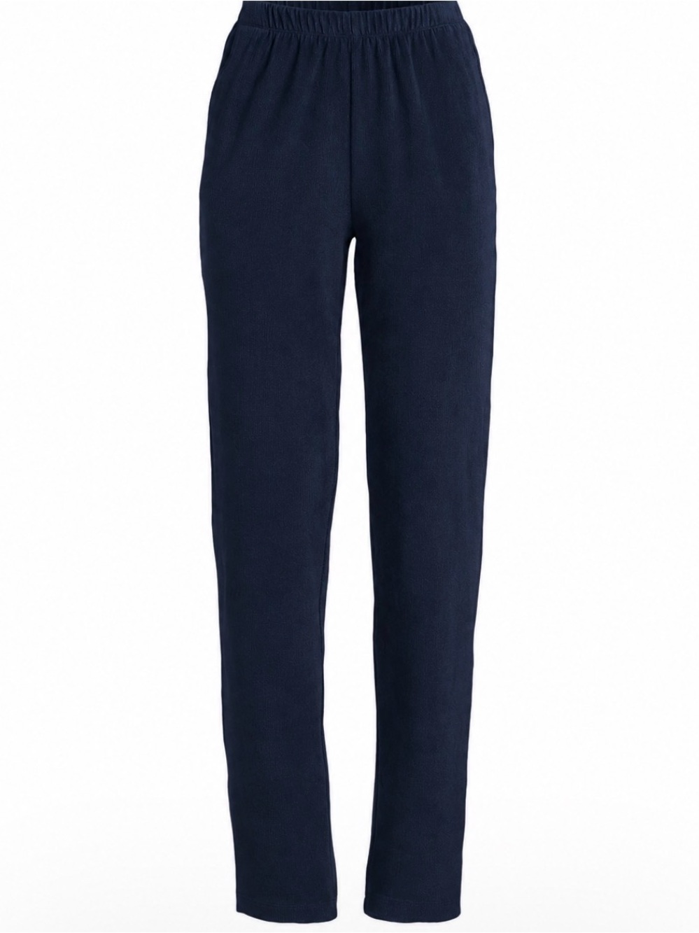 Land’s End Women's Sport Knit High Rise Corduroy Pants in Navy Blue